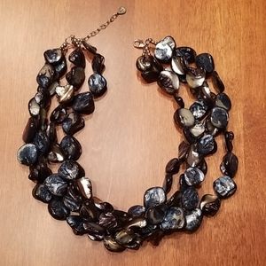 Barse Purple Mother of Pearl 4 Strand Necklace